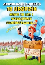 Kartka okolicznościowa Urodziny 18 MF14 - Trend