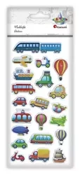 Naklejki wypukłe miękkie pojazdy mix 21szt - Titanum