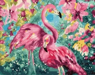 Malowanie po numerach Flamingi w kolorach - TWOJE HOBBY plakaty
