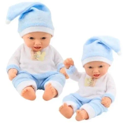 Lalka bobas w niebieskiej pożamce - Leantoys