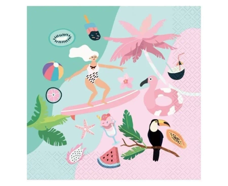 Serwetki Summer Let's Party surfing 33x33cm 20szt - Godan