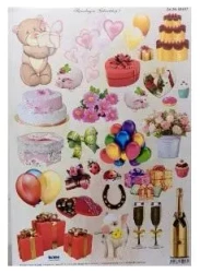 Arkusz do techniki 3D sztancowany urodziny - Galeria Hobby