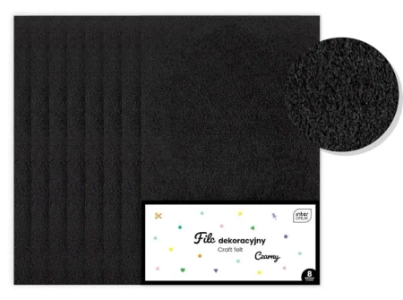 Filc dekoracyjny 8szt czarny - INTERDRUK