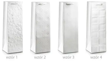 Torba prezentowa Lux biała 36x12x10cm MIX - Pan Dragon