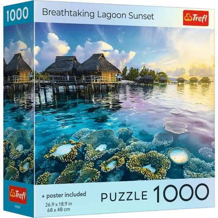 Puzzle 1000 USA Collection: Breathtaking Lagoon Sunset - Trele