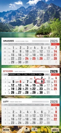 Kalendarz 2026 trójdzielny płaska główka morskie - Pan Kalendarzyk
