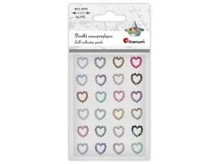Perełki samoprzylepne Serca mix kolorów 24szt - Titanum