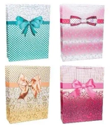 Torebka ozdobna 51x72x18cm szerokie dno mix - Rozette