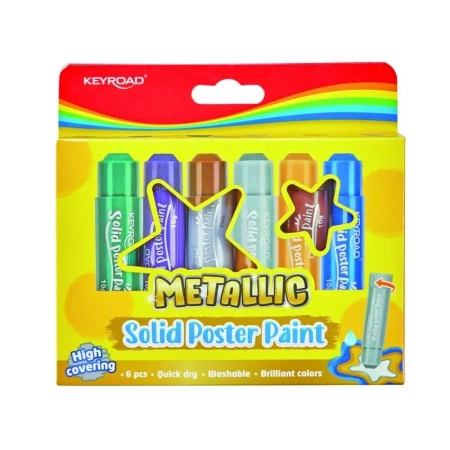 Farby plakatowe w sztyfcie metal 10g 6 kolorów - Keyroad