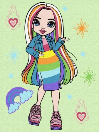Malowanie po numerach - Rainbow High Amaya Raine - Ideyka
