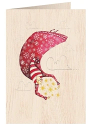 Karnet drewniany C6 + koperta Święta Kobieta - Cozywood