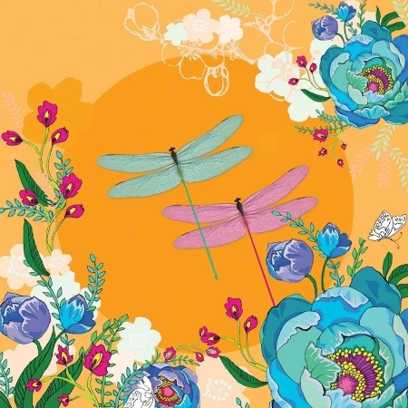 Karnet Swarovski kwadrat CL0704 Ważki - Clear Creations