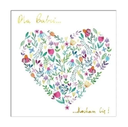 Karnet KW Serce kwiatowe Babcia - Henry