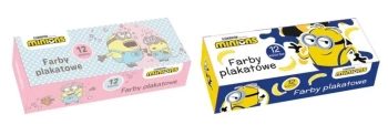 Farby plakatowe 12 kolorów 20ml Minionki - Beniamin