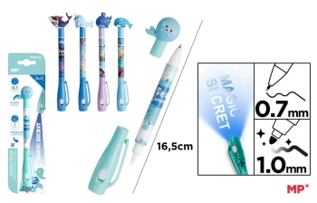 Długopis Szpiegowski UV z podwójną końcówką 0.7/1.0mm Morskie Zwierzaki 1szt.mix - MP Main Paper