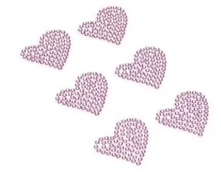 Dżety samoprzylepne serca różowe 6szt - Brewis