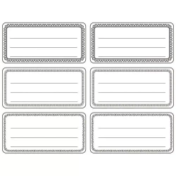 Naklejki etykiety biało czarne 144szt