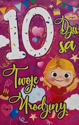 Karnet Urodziny 10 dziewczynka - YEKU