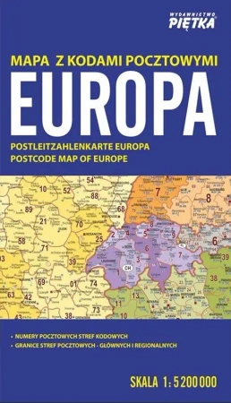 Europa 1:5 200 000 mapa z kodami pocztowymi - praca zbiorowa