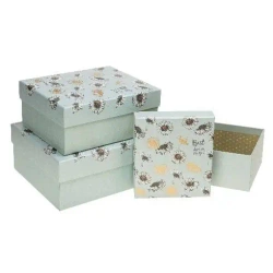 Pudełko kwadrat 3szt zielony ROZETTE