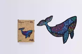 Puzzle drewniane eko 125 Potężny wieloryb A3 - PuzzleOK