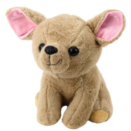 Chihuahua pluszowy beżowy 22cm - Leantoys