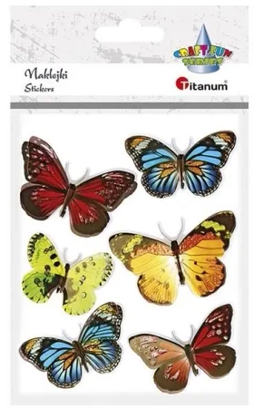 Naklejki foliowe 3D motyle 6szt - Titanum