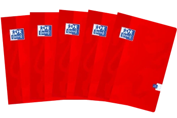 Paczka Zeszyt A4 60k kratka Oxford ESSE czerwony pakiet 5 sztuk - Oxford art pap
