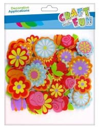 Kwiaty dekoracyjne samoprzylepne 48szt - Craft with Fun