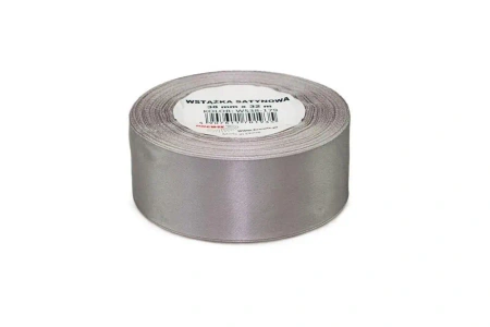 Wstążka satynowa srebrna 38mmx32m - Brewis