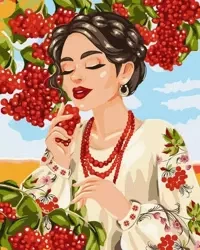 Malowanie po numerach - Kalina czerwona 40x50cm - Ideyka
