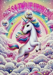 Karnet Urodzinki Jednorożec 3K - YEKU