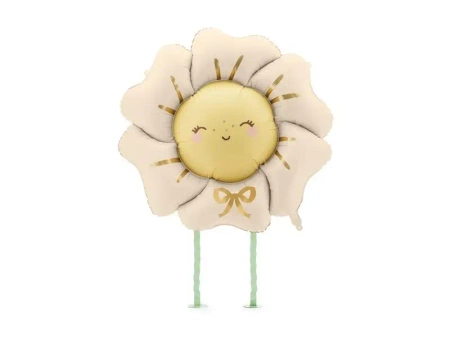 Balon foliowy Kwiatek jasny beż 104x104cm - PartyDeco