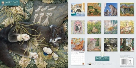 Kalendarz 2026 ścienny kwadrat Koty Ivory - Praca zbiorowa
