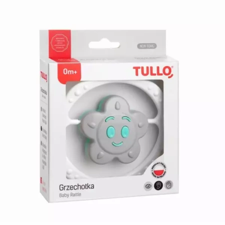 Grzechotka kwiatek miętowo-szary - Tullo