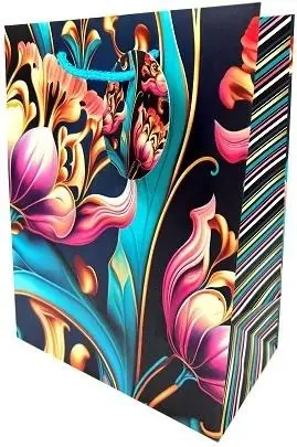 Torebka ozdobna matowa 18x23x10cm tulipany GB23125 - Fresh