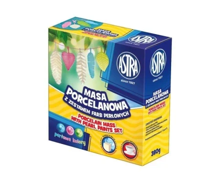 Masa porcelanowa + 3 kolory farb perłowych ASTRA - ASTRA papiernicze