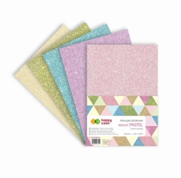 Arkusze piankowe A4 5szt brokat pastel HAPPY COLOR - GDD