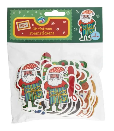 Naklejki świąteczne piankowe 25szt - Moxy