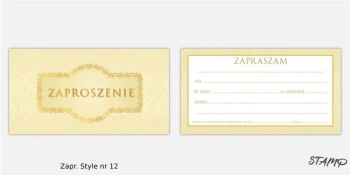 Zaproszenia Style wzór nr 12 10szt - Stamp
