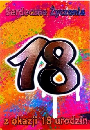 Kartka okolicznościowa Urodziny 18 TS40 - Trend