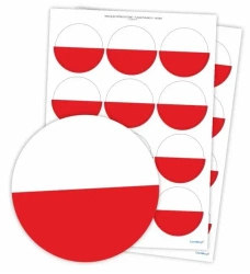 Naklejki patriotyczne - Flaga Polski 60 mm 24 szt. - LearnHow