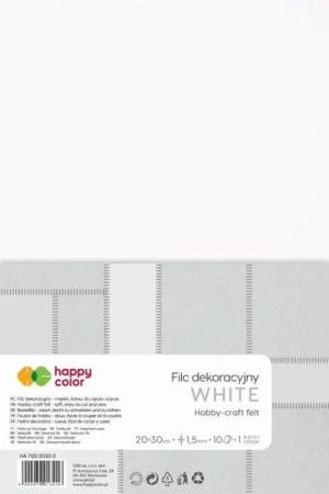 Filc dekoracyjny biały 10szt HAPPY COLOR - GDD