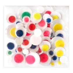 Samoprzylepne ruchome oczka mix kolorowe 75szt - Dalprint dpCraft