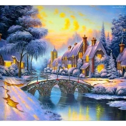 Mozaika diamentowa 5D - Zima 40x30cm - Titanum