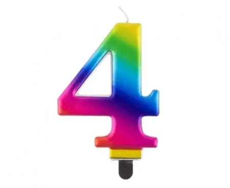 Świeczka cyferka 4 Beauty&Charm Galaxy 8cm - Godan