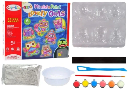 Zestaw kreatywny DIY odlew gipsowy Sowy - Leantoys