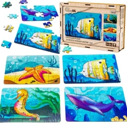 Puzzle drewniane łamigłówka dzikie zwierzęta - PuzzleOK