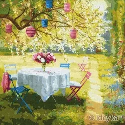 Malowanie po numerach - Wiosenne lampiony 50x50cm - Ideyka