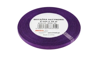 Wstążka satynowa fioletowa 6mmx32m - Brewis